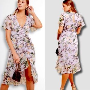 ASTR The Label Cinched Floral Mermaid Dress Sz. Large